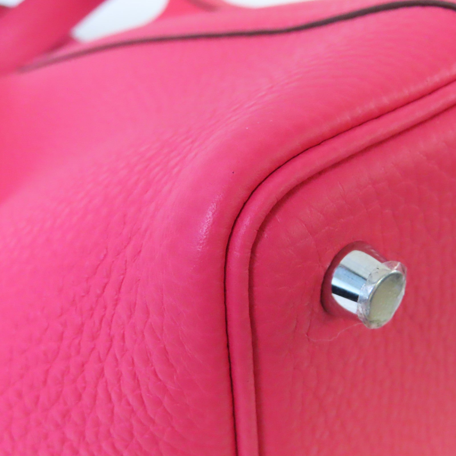 HERMES Clemence皮革Picotin PM Tote Bag銀扣手挽袋Rose Extreme玫瑰桃紅色
