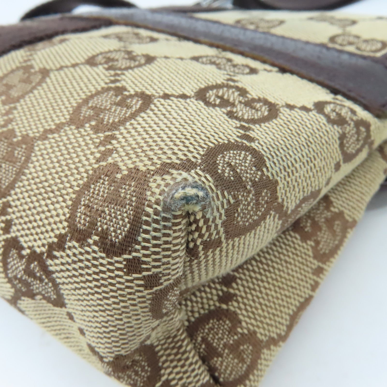 GUCCI GG帆布Waist Body Bag銀扣腰包啡色