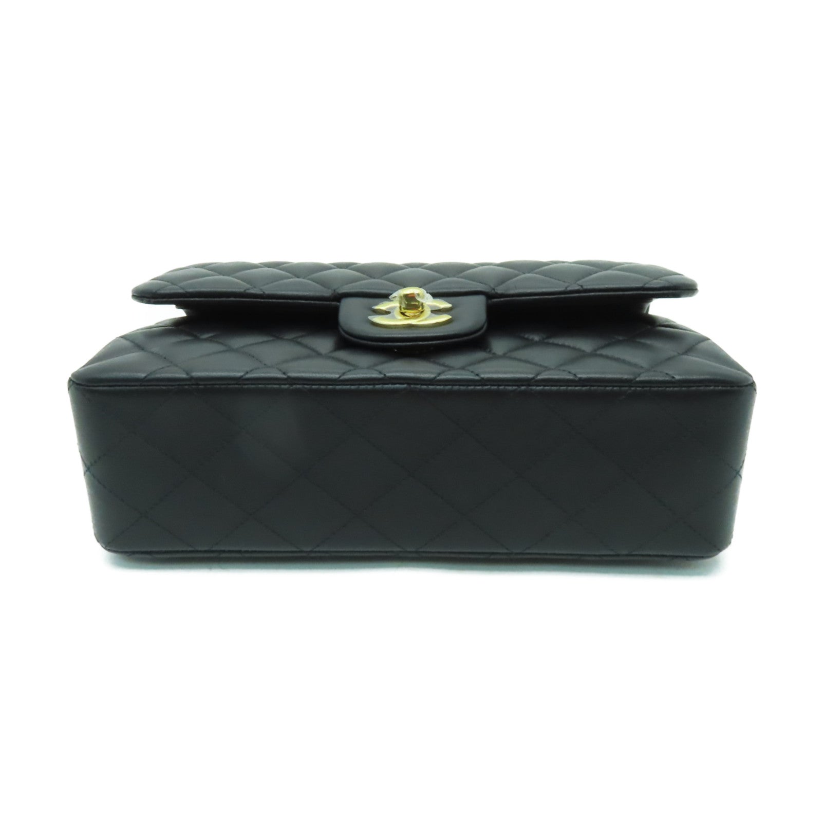 CHANEL 菱格羊皮皮革Classic 23cm金扣鏈帶肩背袋黒色