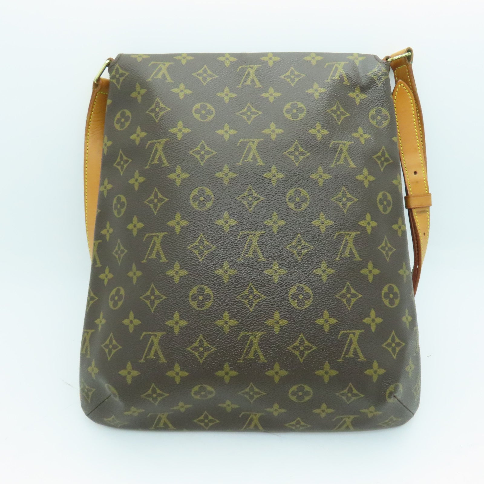LOUIS VUITTON Monogram Musette Gold Buckle Shoulder Bag Brown