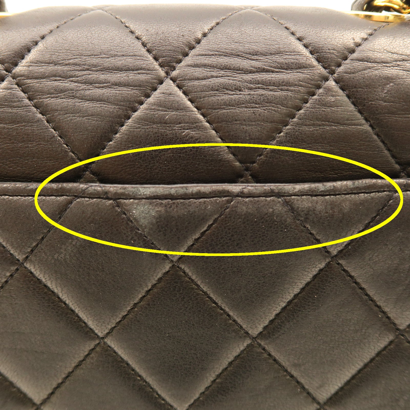 CHANEL 菱格羊皮皮革Chain Shoulder Bag金扣链带肩背袋黑色