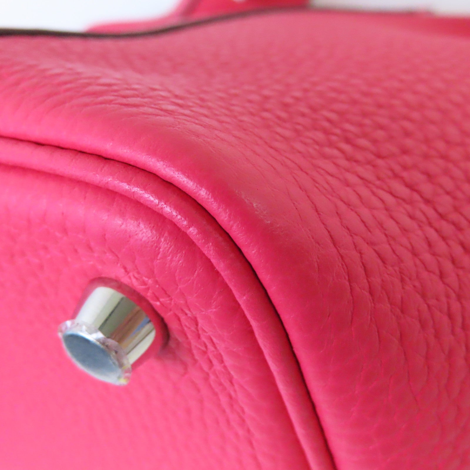 HERMES Clemence皮革Picotin PM Tote Bag銀扣手挽袋Rose Extreme玫瑰桃紅色