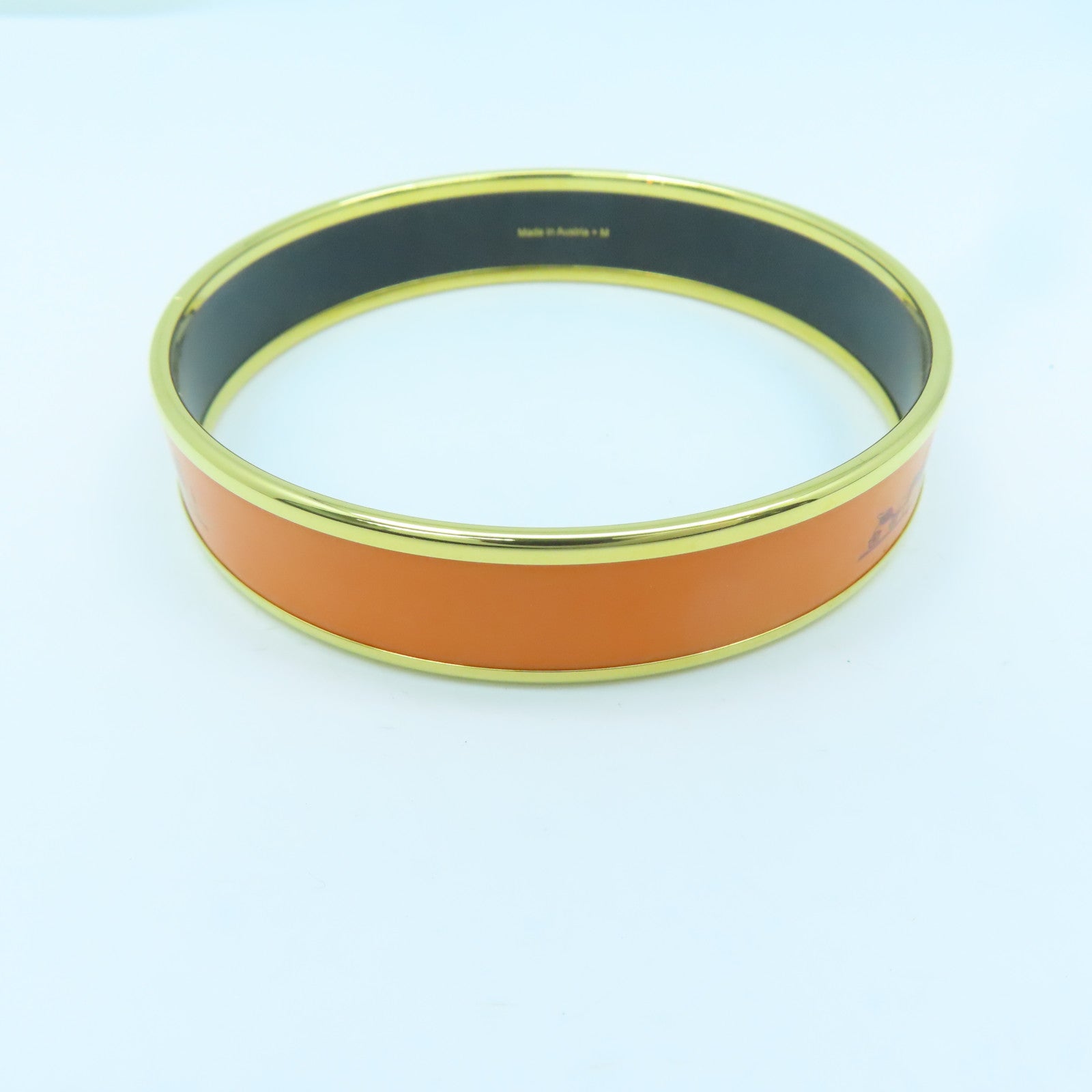HERMES Metal Bangle Bangle Orange Gold