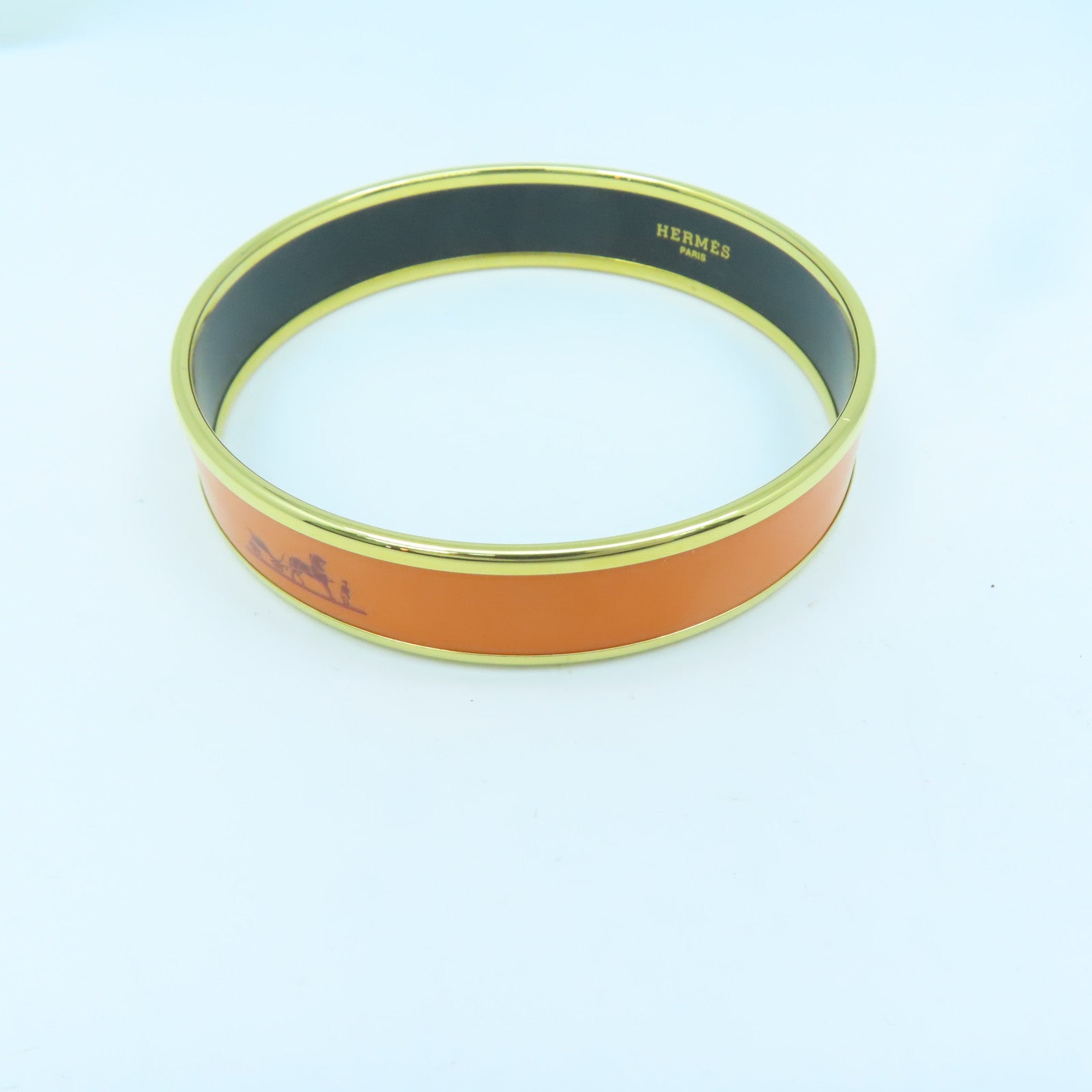 HERMES Metal Bangle Bangle Orange Gold