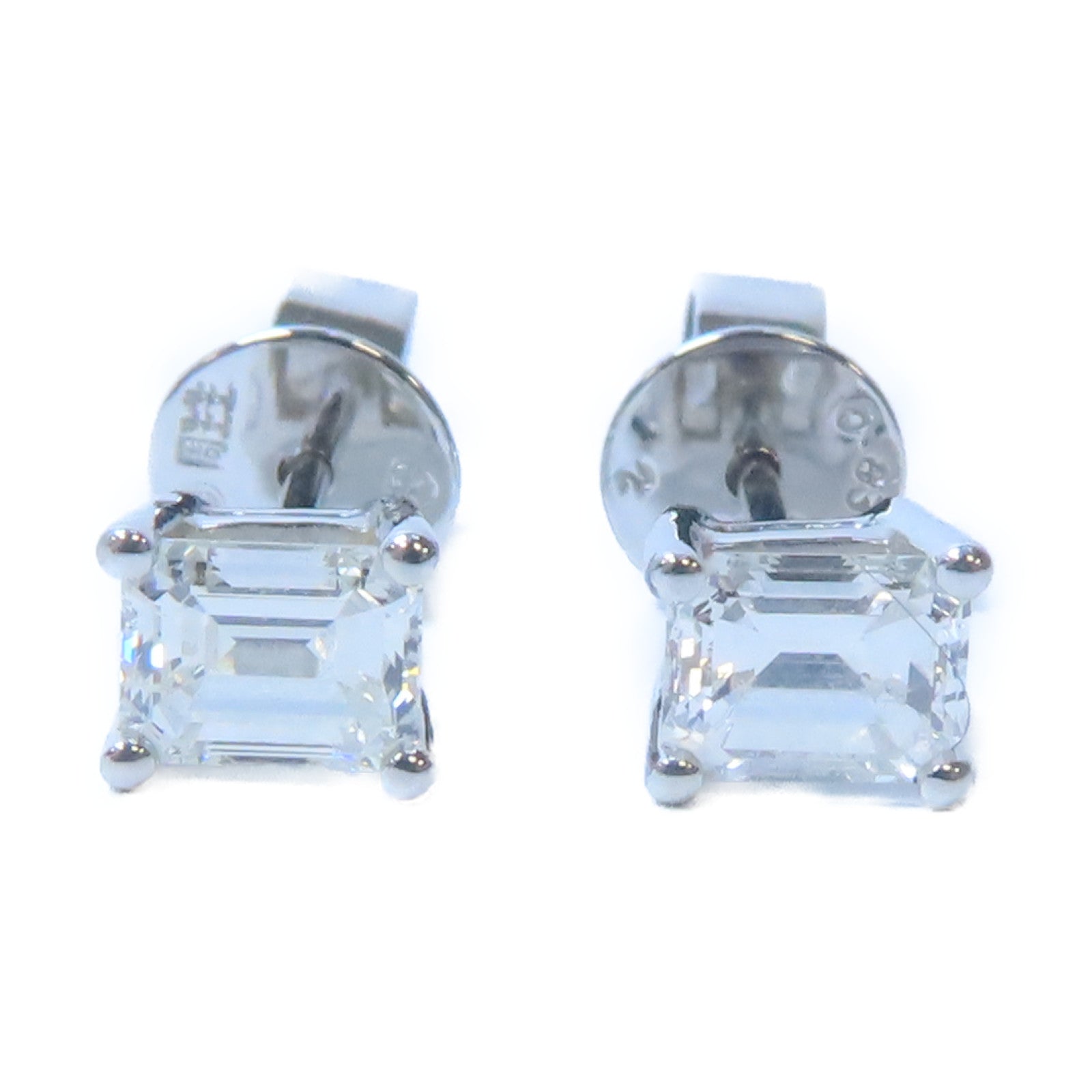 JEWELRY 18K白金Earrings 0.83ct鑽石耳環銀色
