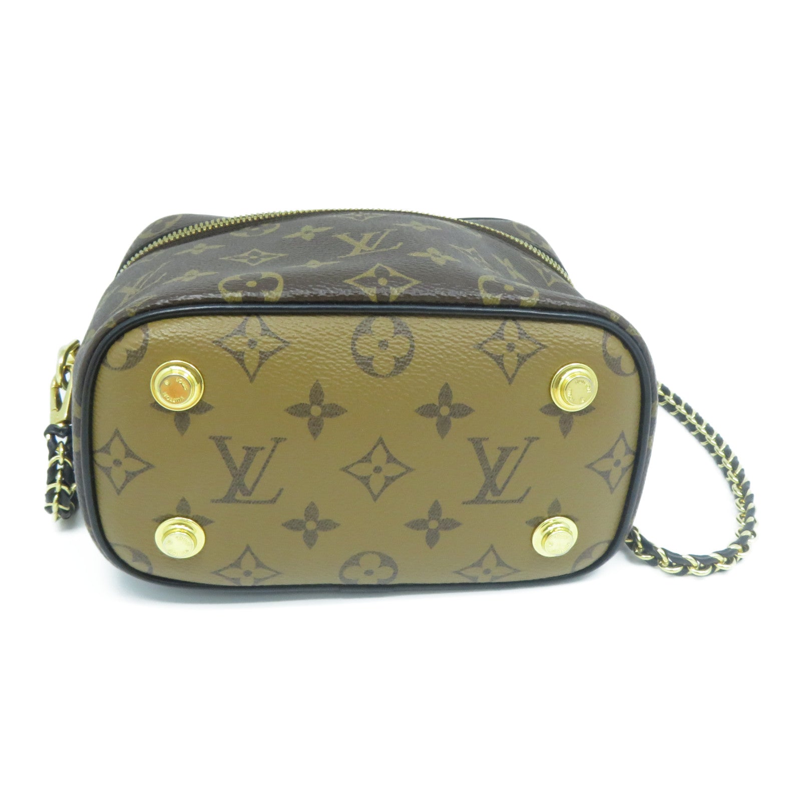 LOUIS VUITTON Monogram Vanity PM金扣手挽肩背兩用袋啡色