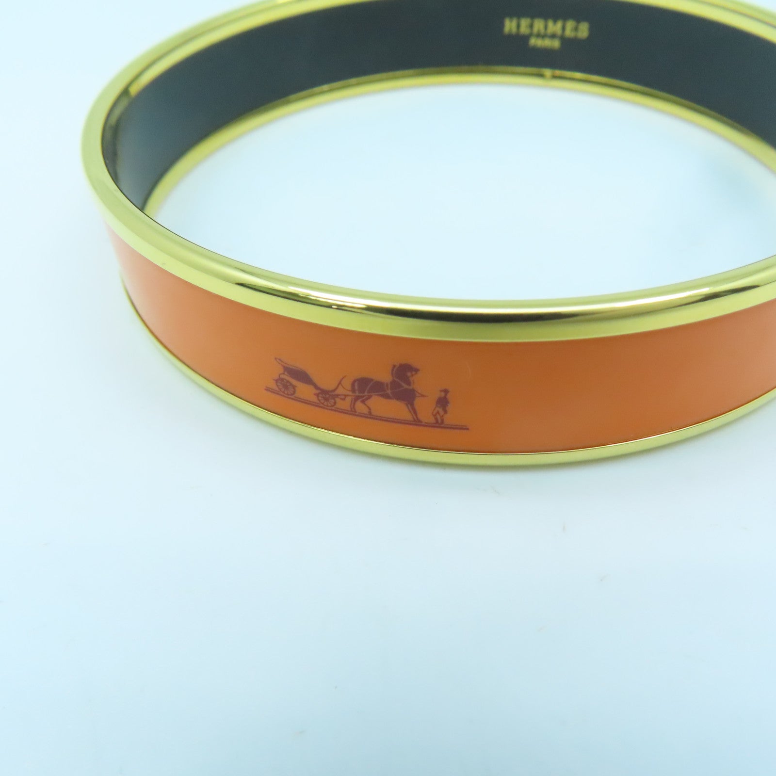 HERMES Metal Bangle Bangle Orange Gold