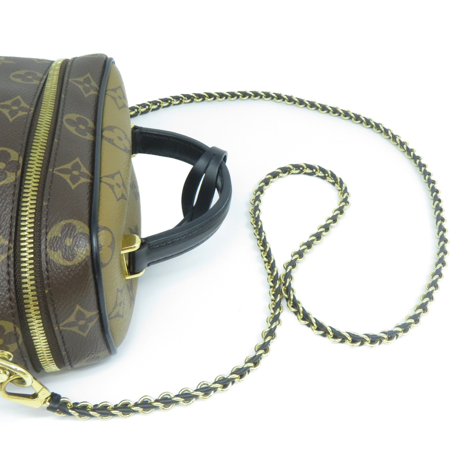 LOUIS VUITTON Monogram Vanity PM金扣手挽肩背兩用袋啡色