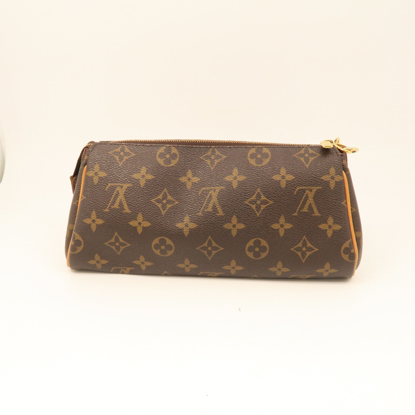 LOUIS VUITTON Monogram Eva Hand Bag Gold Buckle Hand Bag Brown