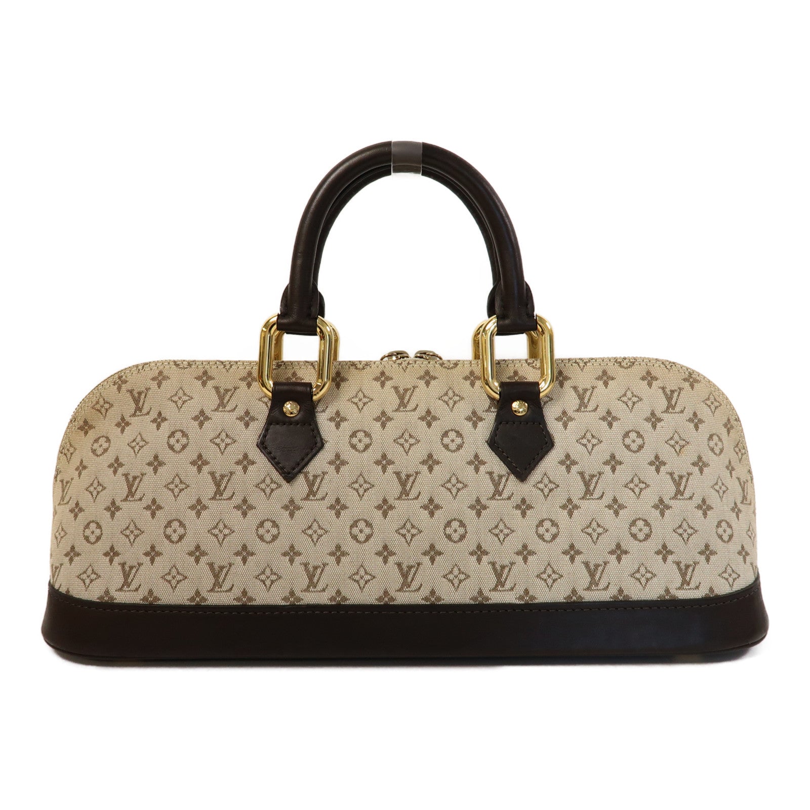 LOUIS VUITTON Monogram Mini Alma Ron金扣手挽袋米色/啡色