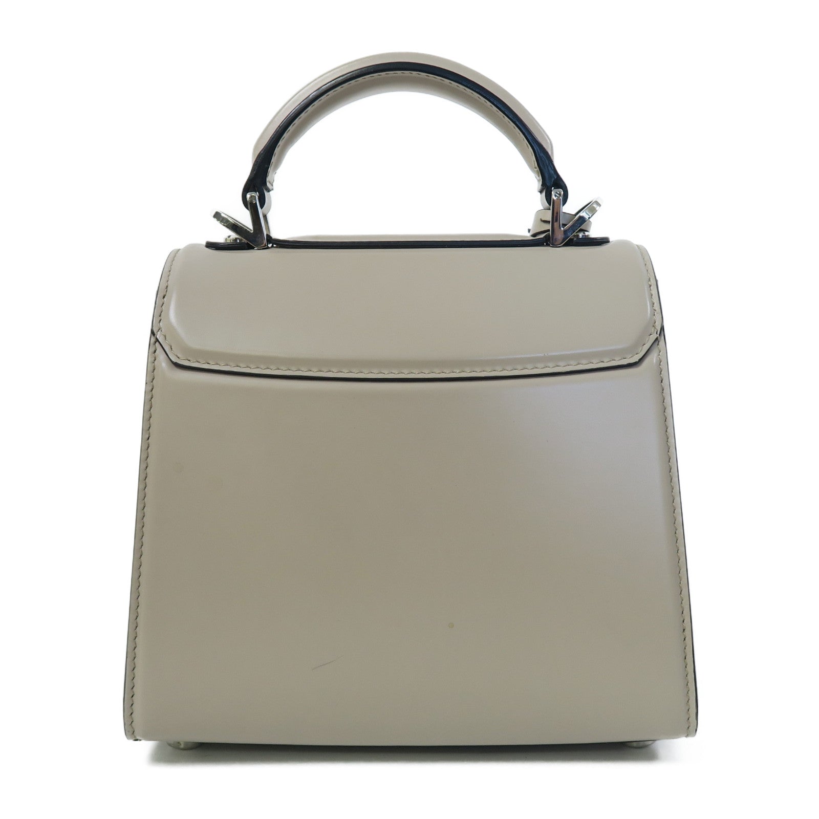 Salvatore Ferragamo 牛皮皮革Tote Bag銀扣手挽肩背兩用袋米色