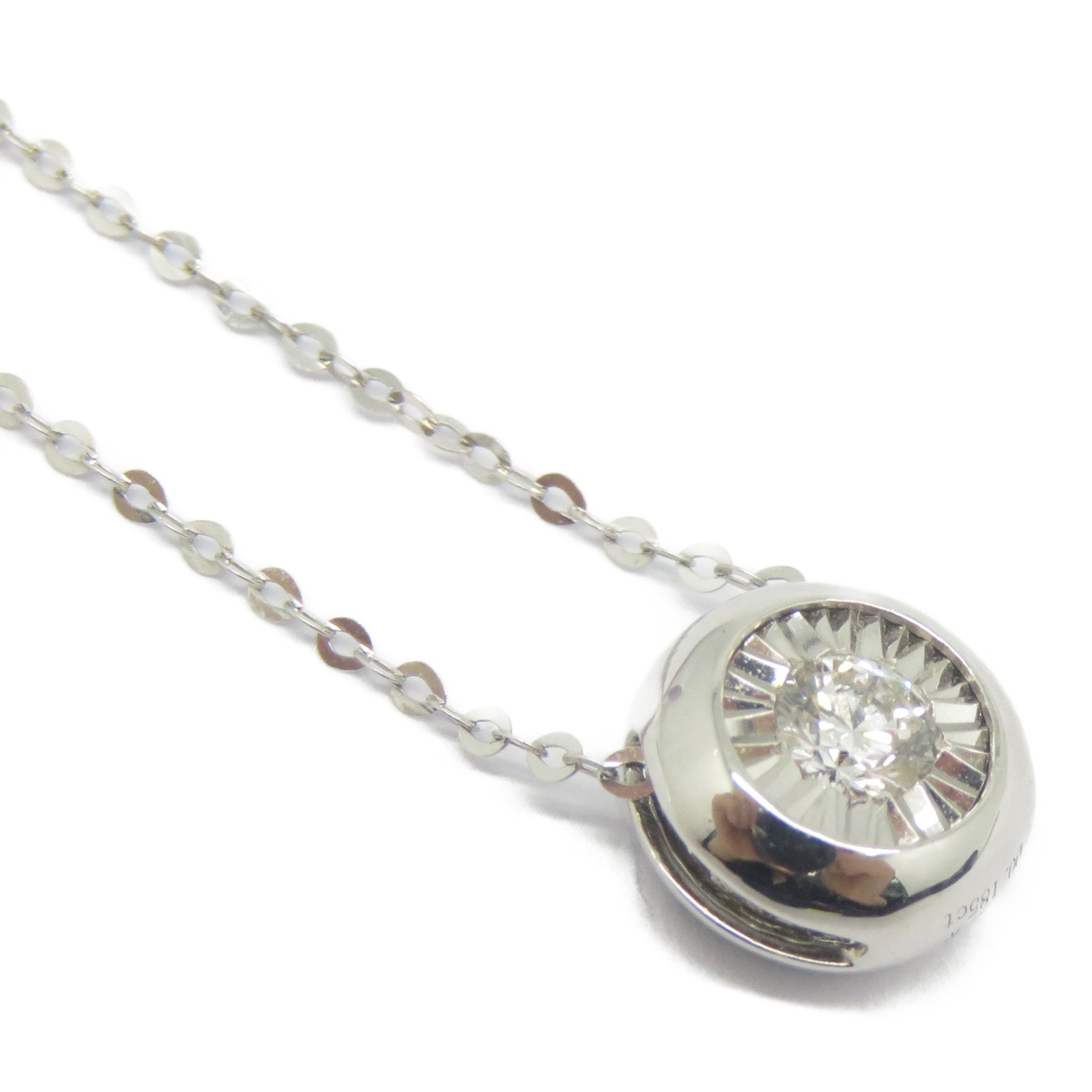 JEWELRY 18K白金Sapphire Diamond Necklace 0.326ct藍寶石/0.185ct鑽石項鍊