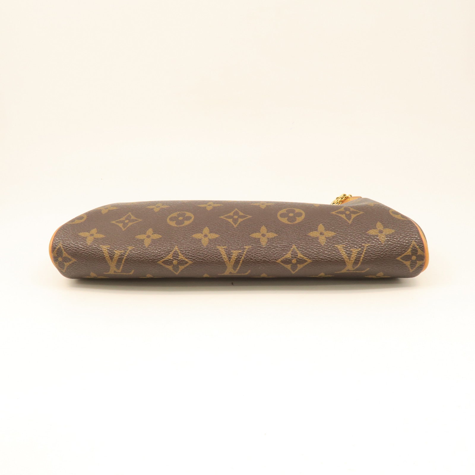 LOUIS VUITTON Monogram Eva Hand Bag Gold Buckle Hand Bag Brown