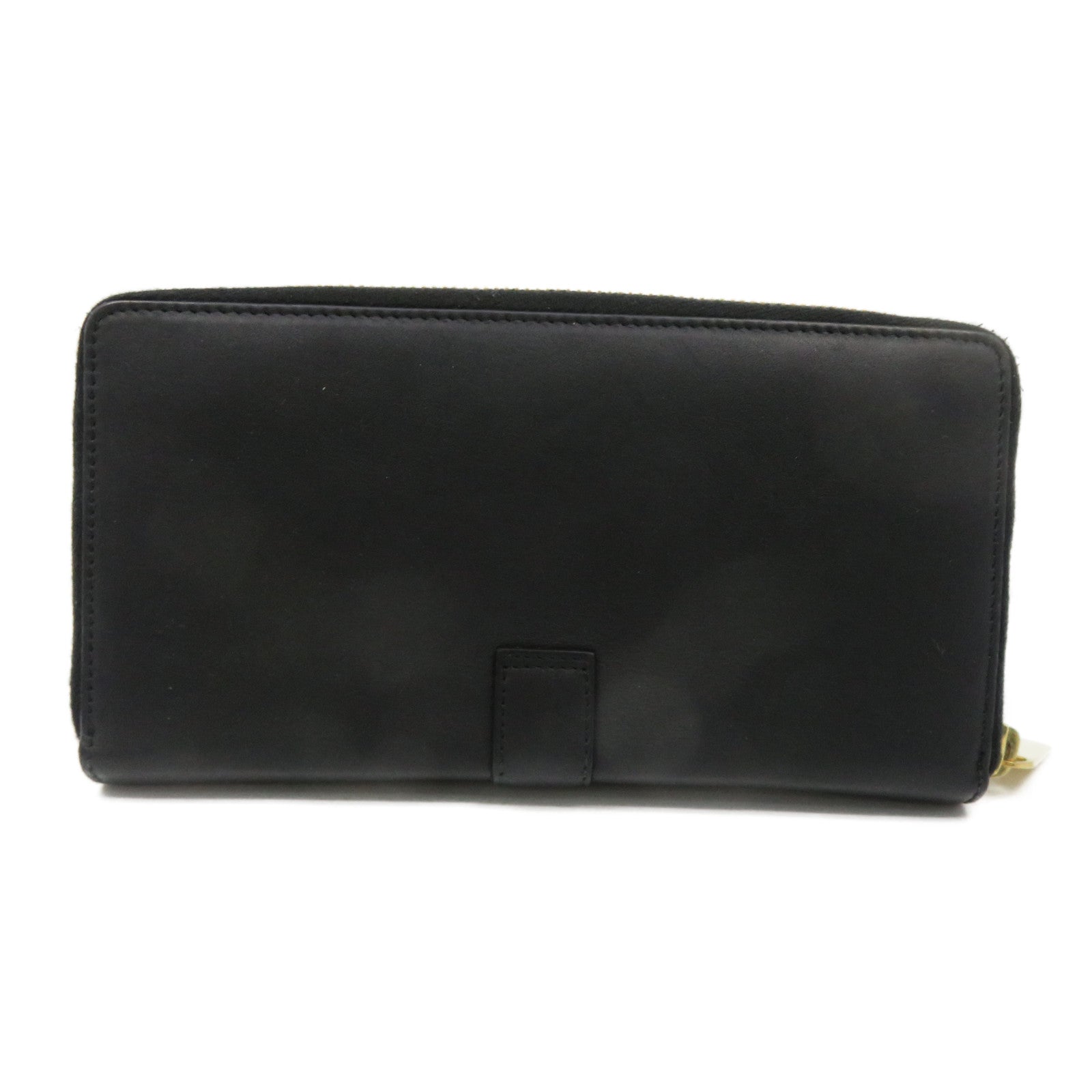 YVES SAINT LAURENT 【激減優惠】牛皮皮革Long Wallet金扣長錢包黑色