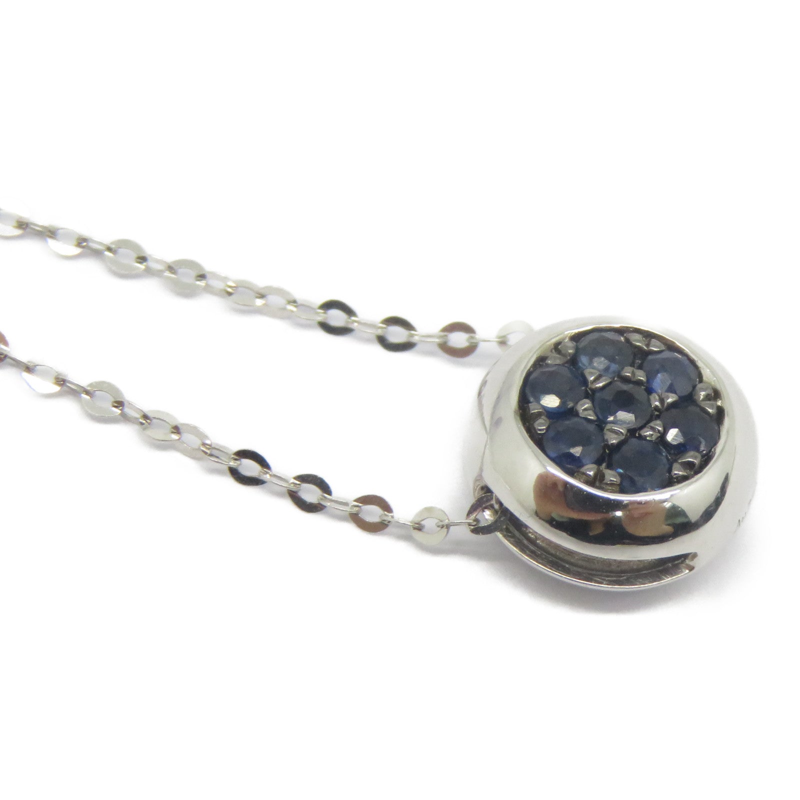 JEWELRY 18K白金Sapphire Diamond Necklace 0.326ct藍寶石/0.185ct鑽石項鍊