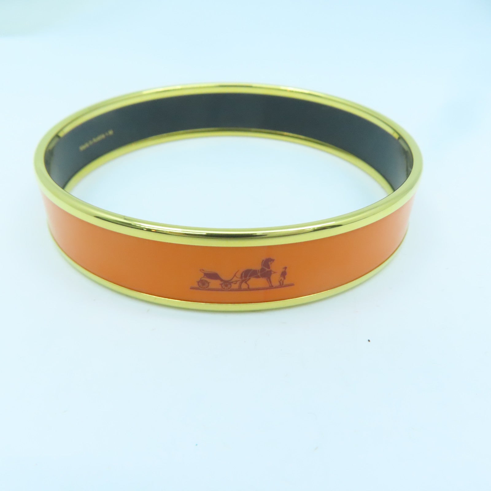 HERMES Metal Bangle Bangle Orange Gold