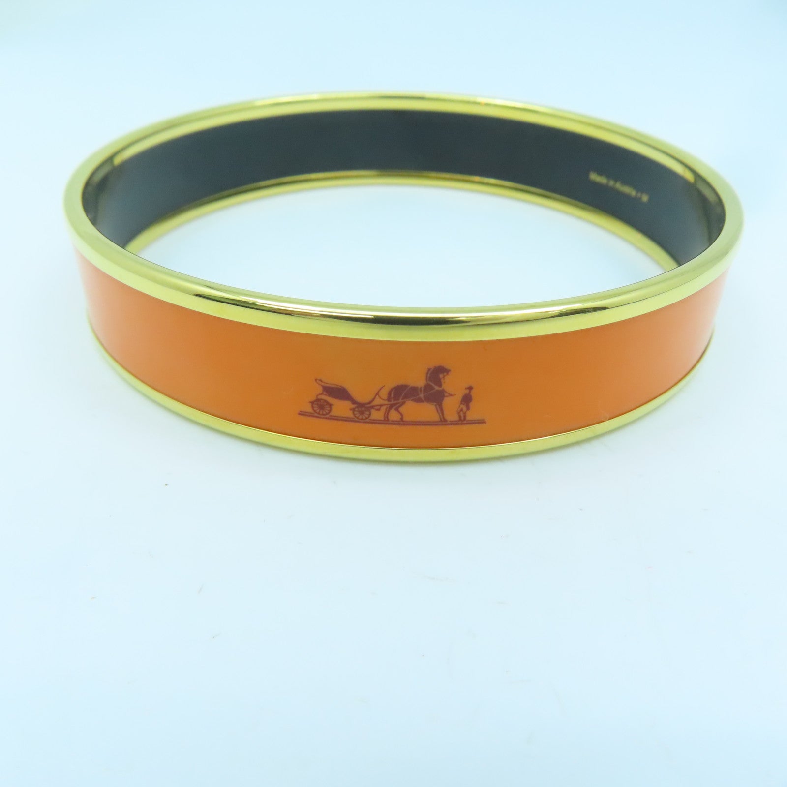 HERMES Metal Bangle Bangle Orange Gold
