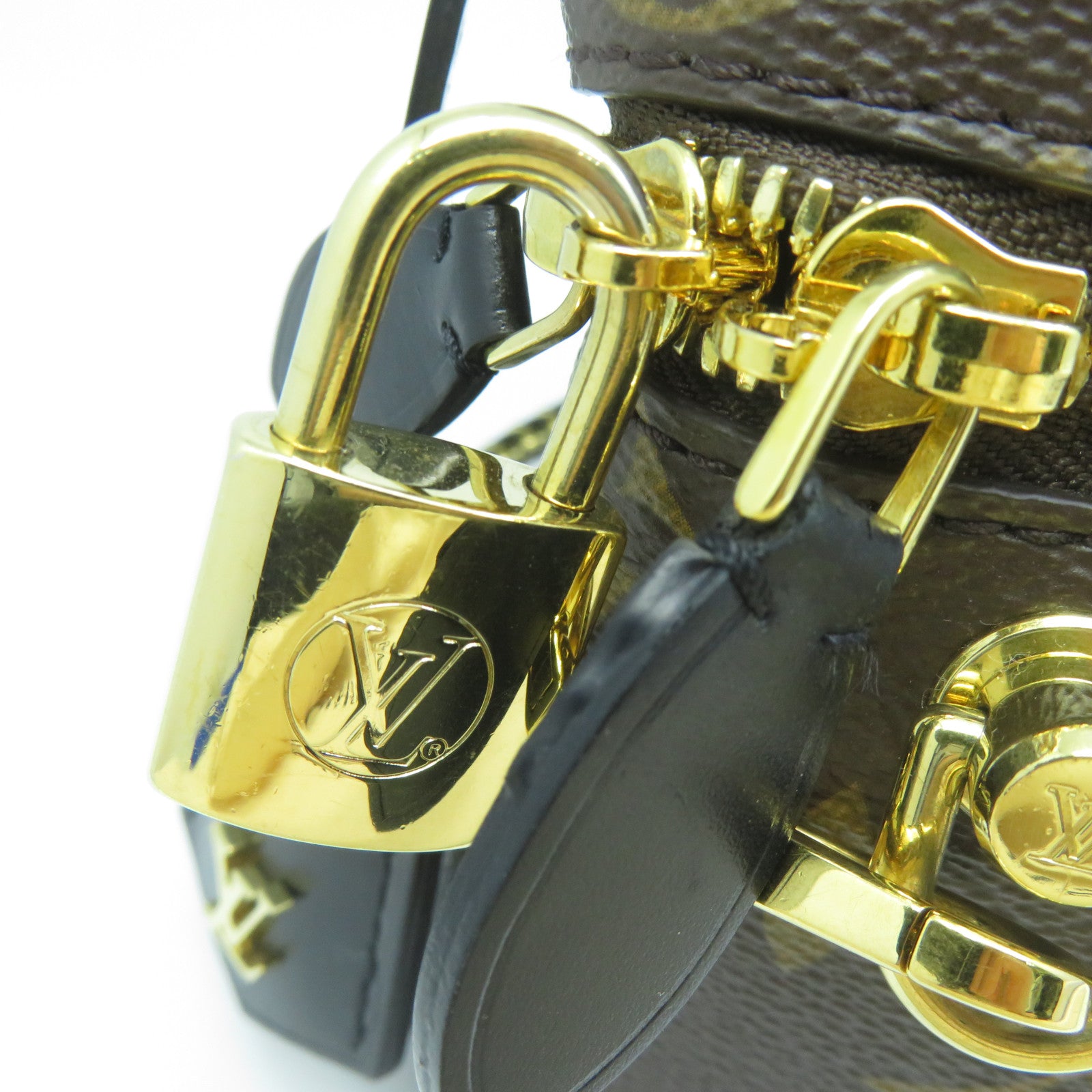 LOUIS VUITTON Monogram Vanity PM金扣手挽肩背兩用袋啡色
