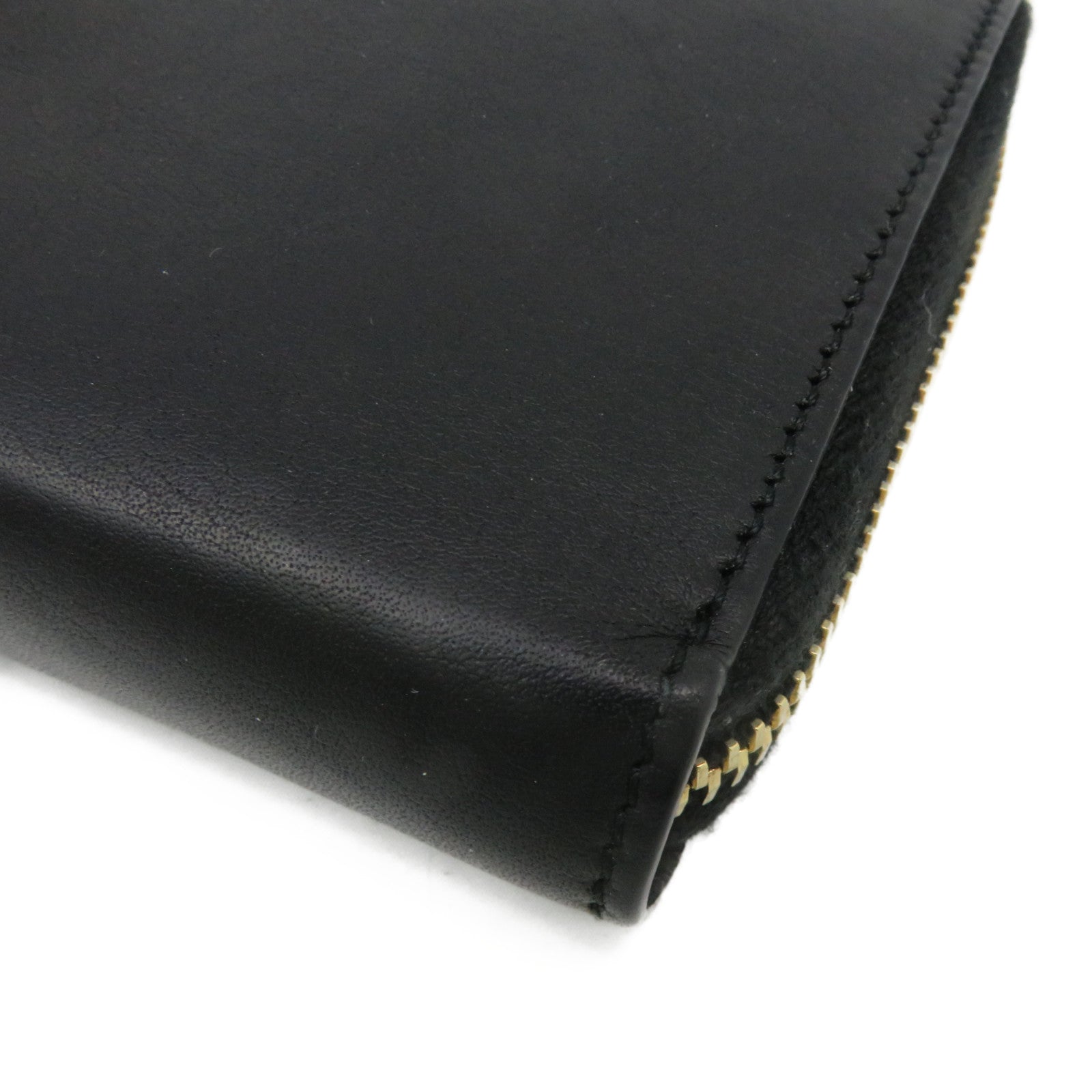 YVES SAINT LAURENT 【激減優惠】牛皮皮革Long Wallet金扣長錢包黑色