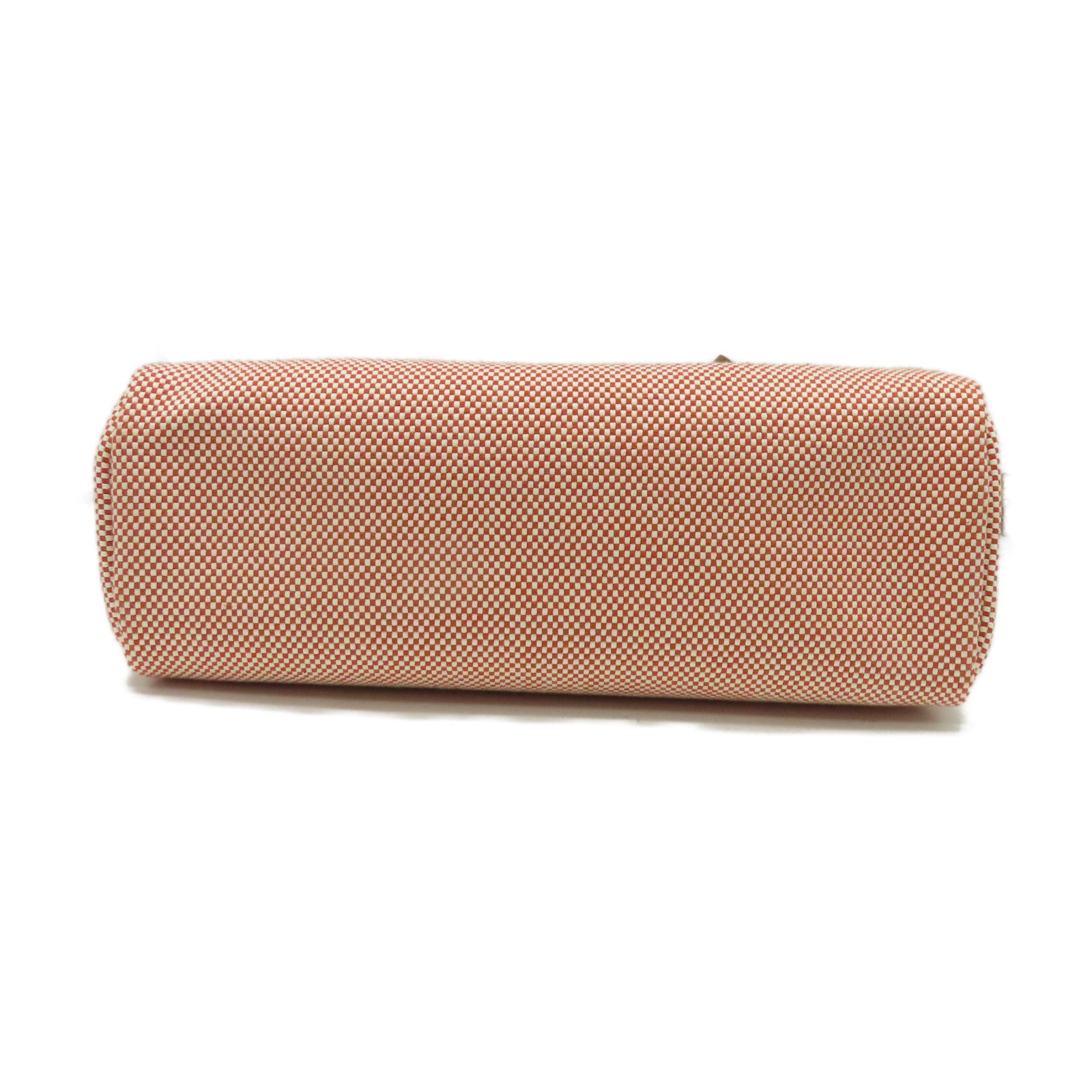 HERMES 帆布/皮革Herbag PM銀扣手挽肩背兩用袋Sanguine三文魚色/Fauve太妃色