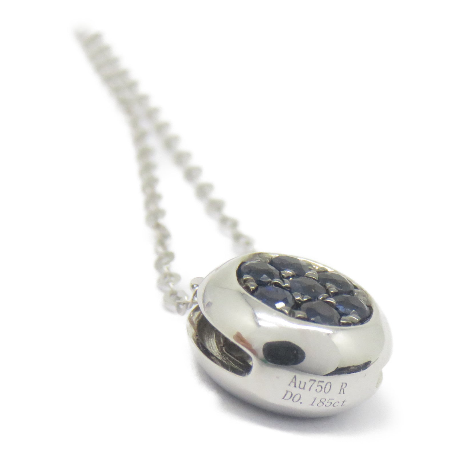 JEWELRY 18K白金Sapphire Diamond Necklace 0.326ct藍寶石/0.185ct鑽石項鍊