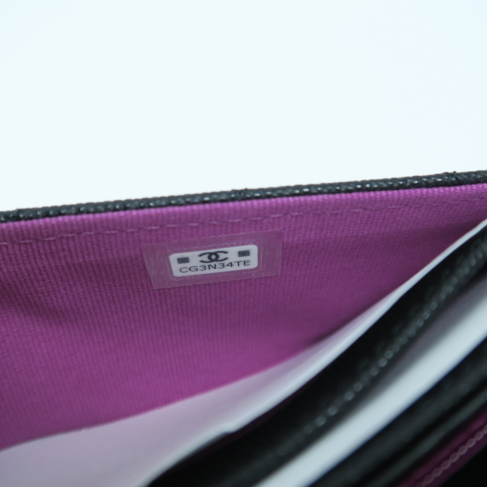 CHANEL 菱格Caviar皮革Long Wallet金扣長錢包黑色