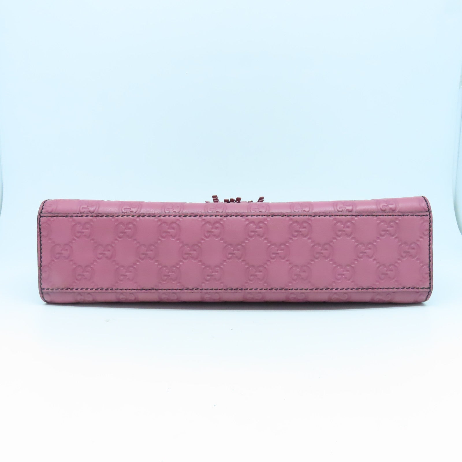 GUCCI 【激減優惠】牛皮皮革Chain Shoulder Bag銀扣肩背袋粉紅色