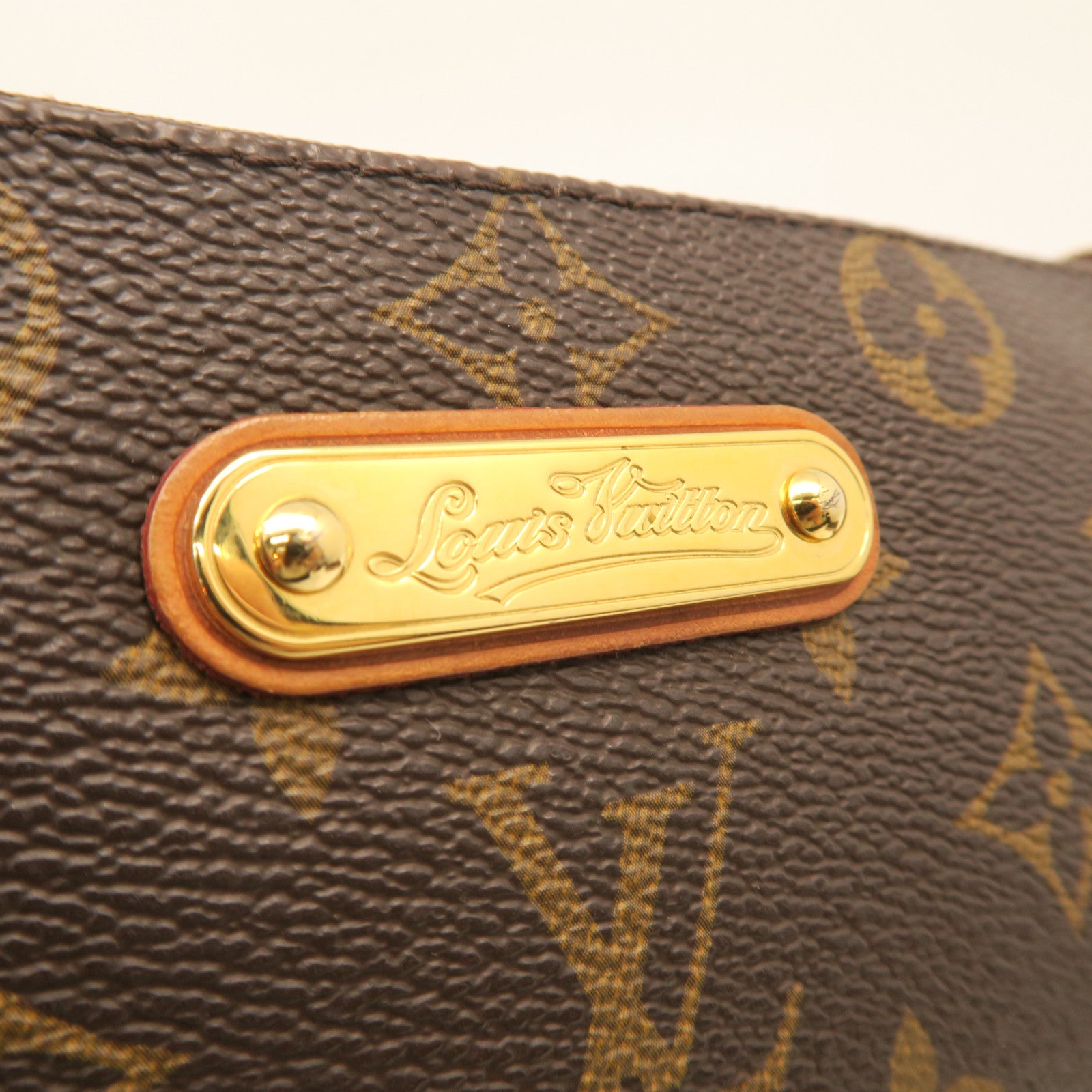 LOUIS VUITTON Monogram Eva Hand Bag Gold Buckle Hand Bag Brown