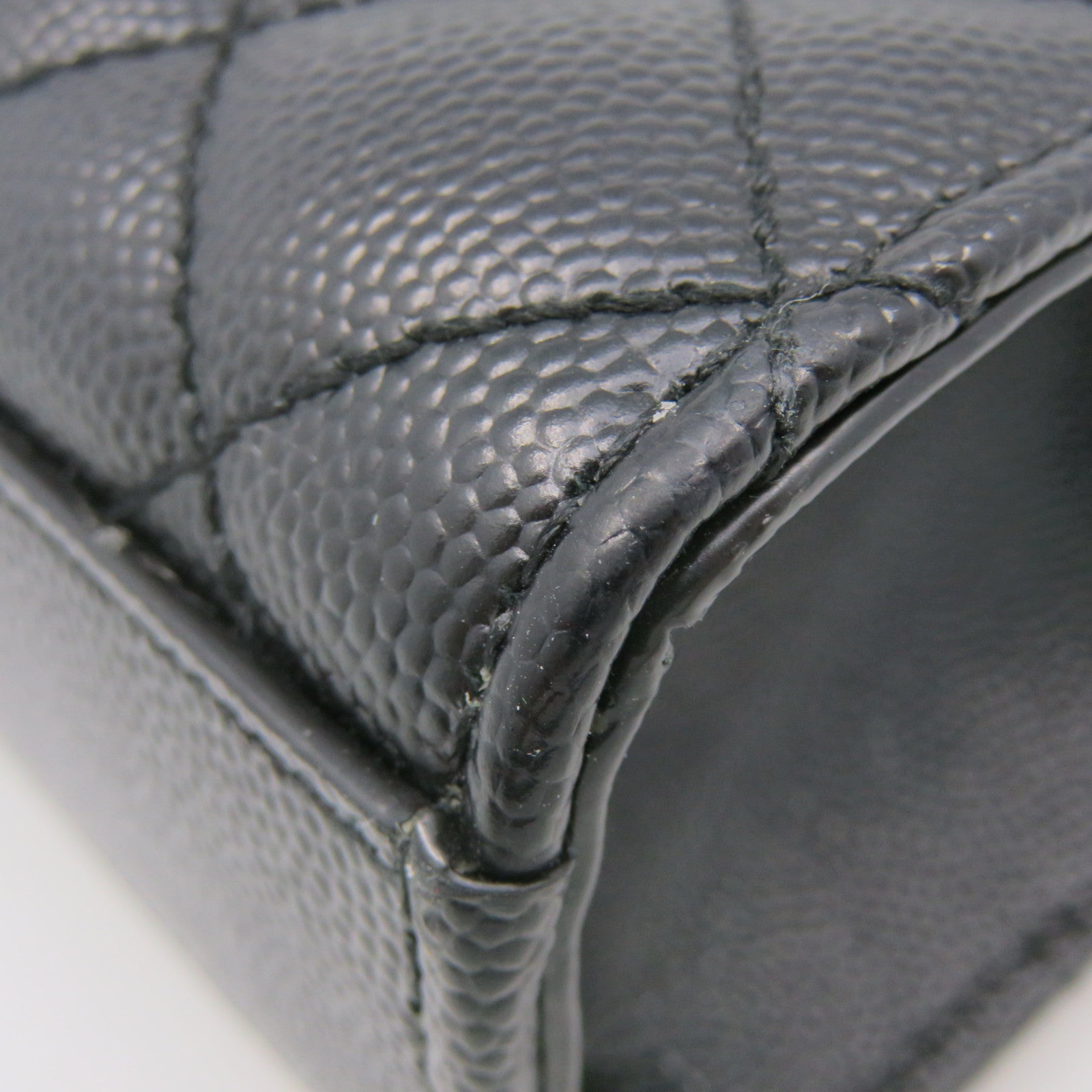 SAINT LAURENT Calf Leather Chain Shoulder Bag Black