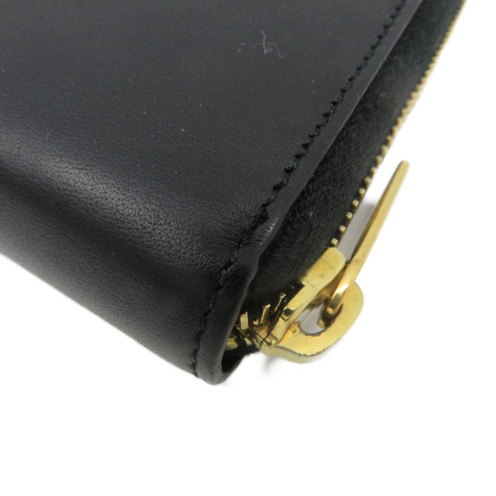 YVES SAINT LAURENT 【激減優惠】牛皮皮革Long Wallet金扣長錢包黑色