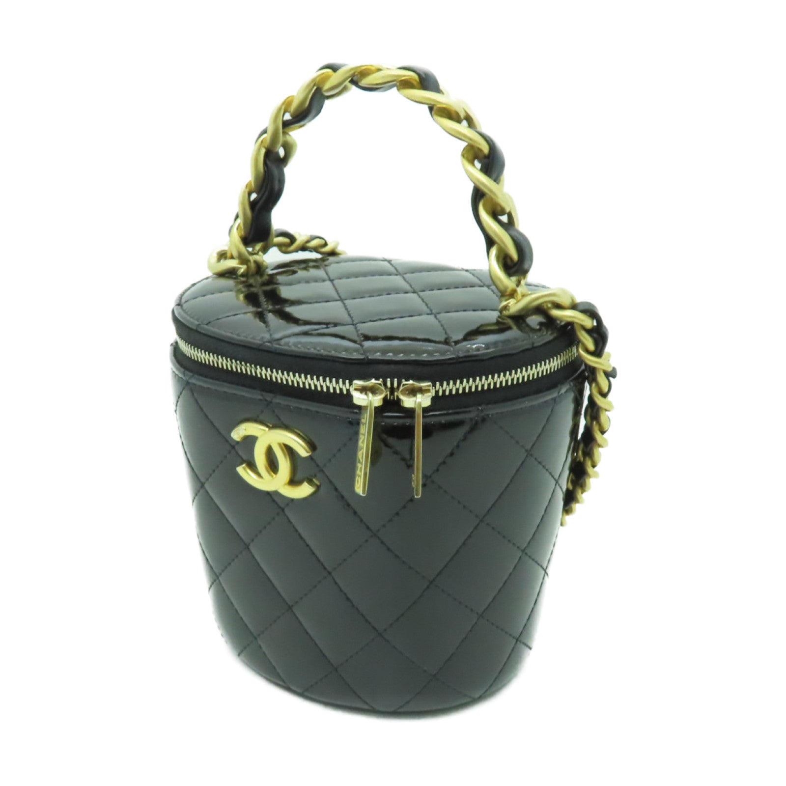 CHANEL 【激減優惠】漆皮皮革2way Shoulder Bag金扣手挽肩背兩用袋黑色