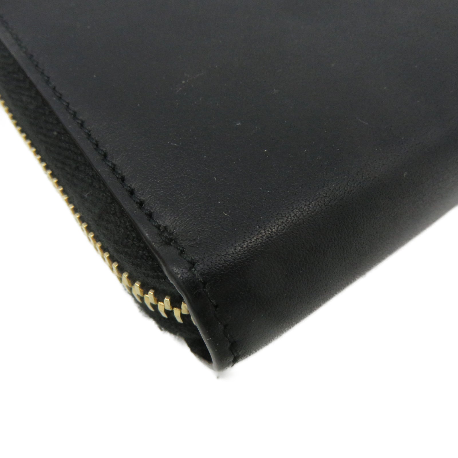 YVES SAINT LAURENT 【激減優惠】牛皮皮革Long Wallet金扣長錢包黑色