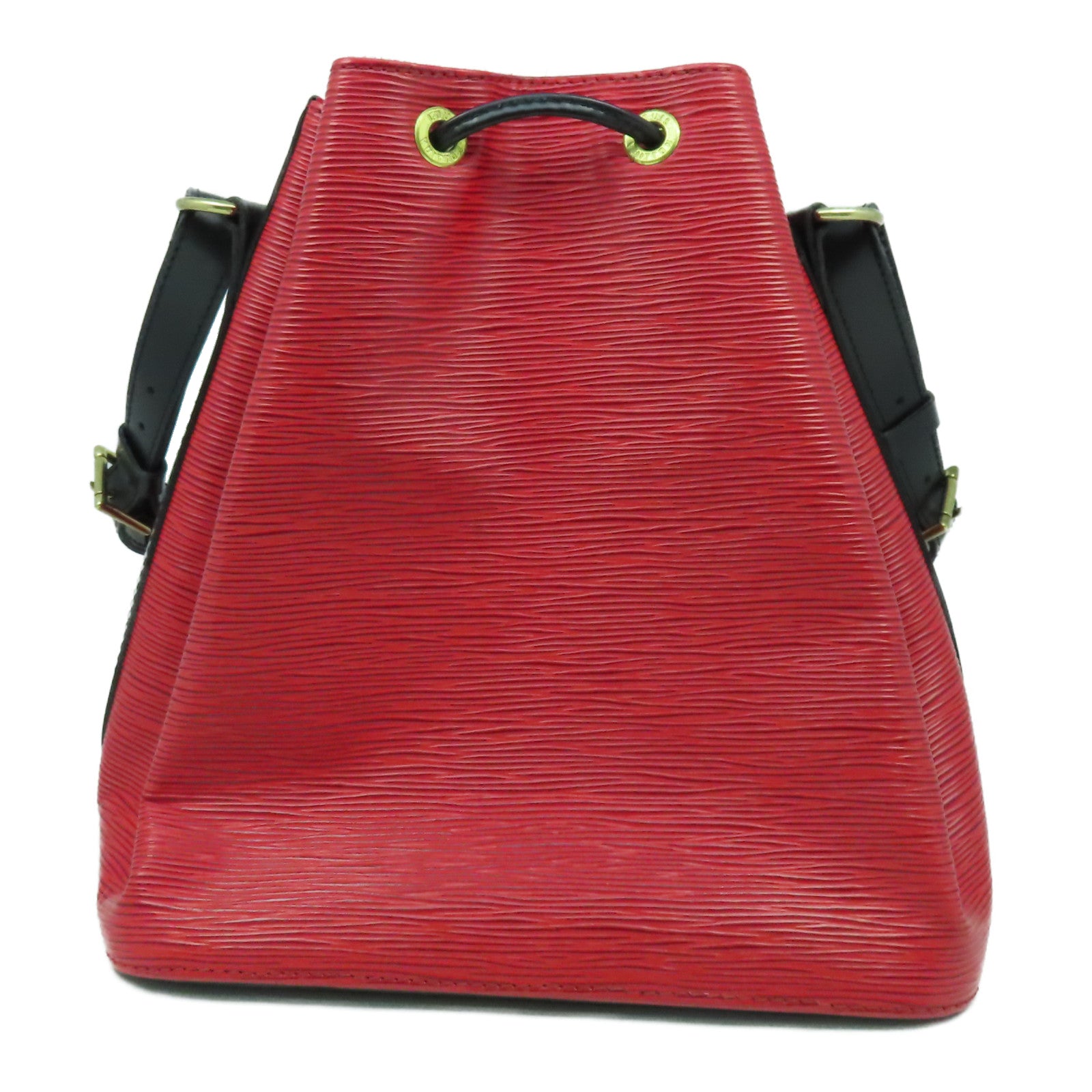 LOUIS VUITTON Epi Petit Noe Bicolor金扣肩背袋紅色/黑色
