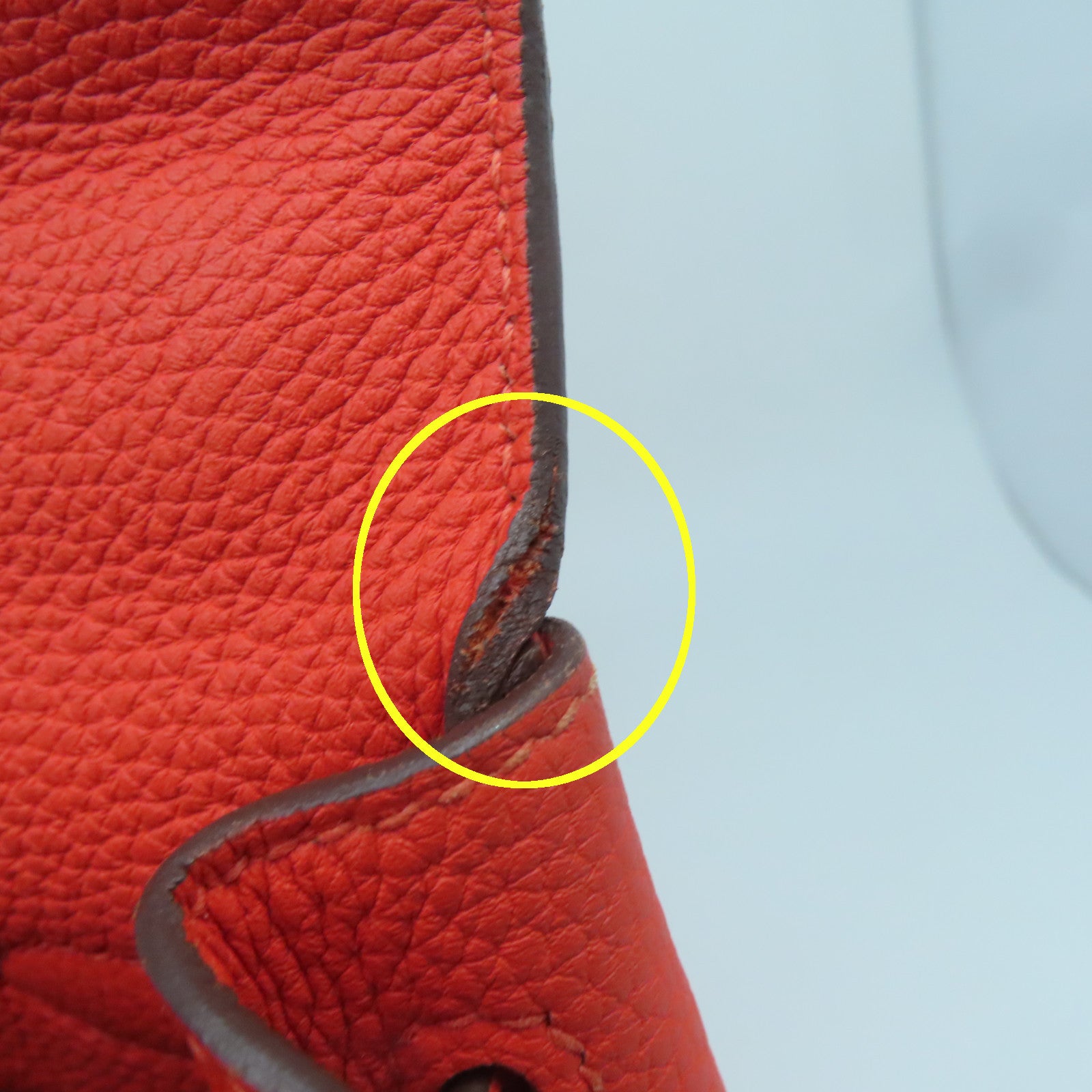 HERMES Togo皮革Kelly 28金扣手挽肩背兩用袋螢光橘