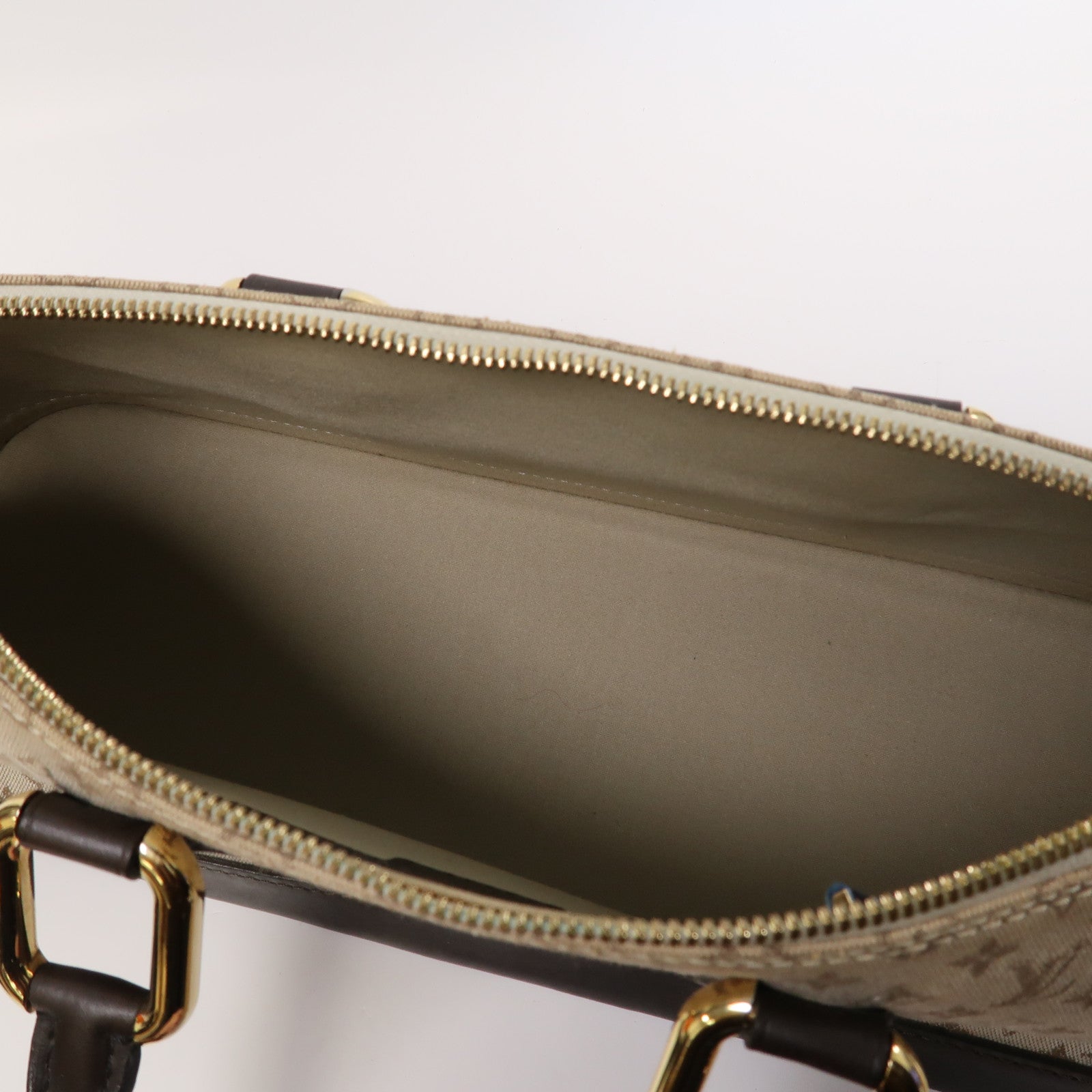 LOUIS VUITTON Monogram Mini Alma Ron金扣手挽袋米色/啡色