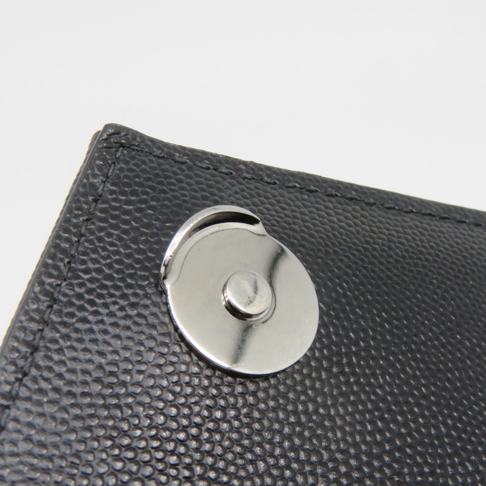 SAINT LAURENT Calf Leather Chain Shoulder Bag Black