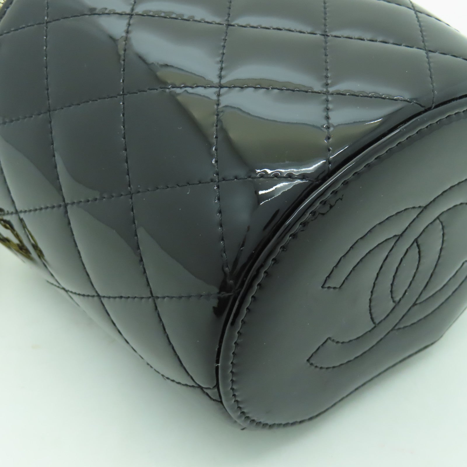 CHANEL 【激減優惠】漆皮皮革2way Shoulder Bag金扣手挽肩背兩用袋黑色