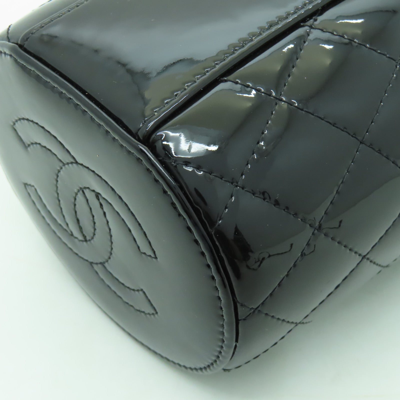 CHANEL 【激減優惠】漆皮皮革2way Shoulder Bag金扣手挽肩背兩用袋黑色