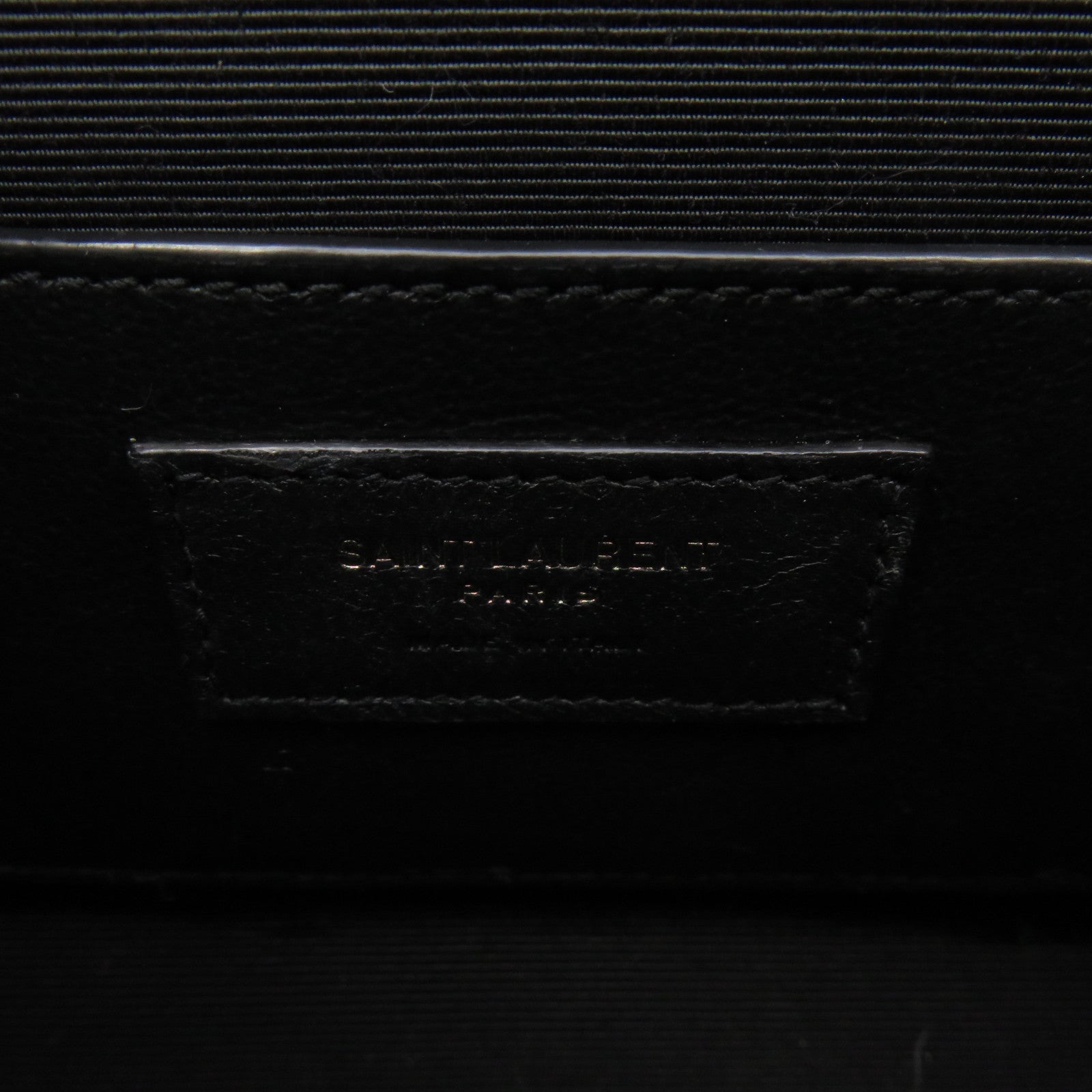 SAINT LAURENT Calf Leather Chain Shoulder Bag Black