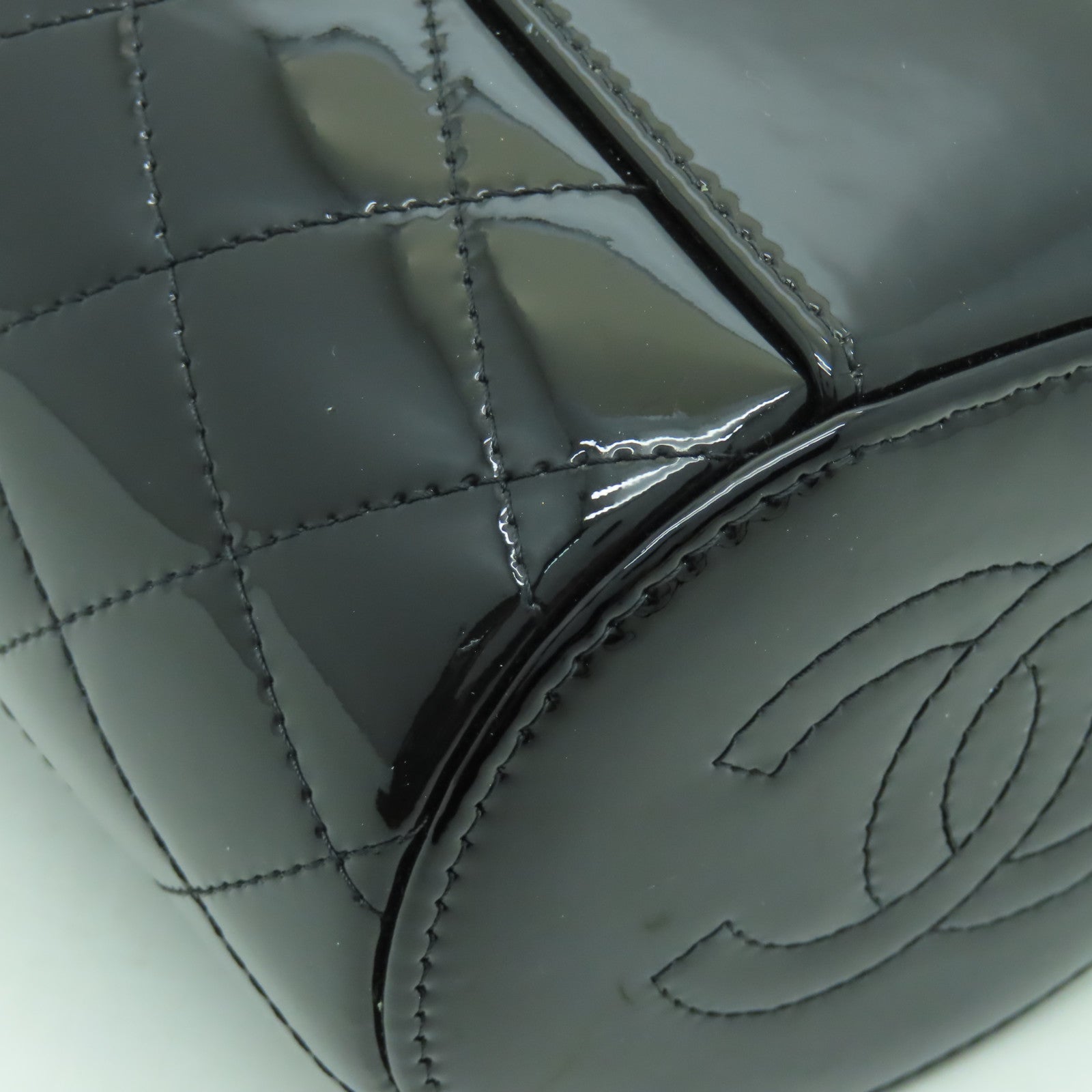 CHANEL 【激減優惠】漆皮皮革2way Shoulder Bag金扣手挽肩背兩用袋黑色