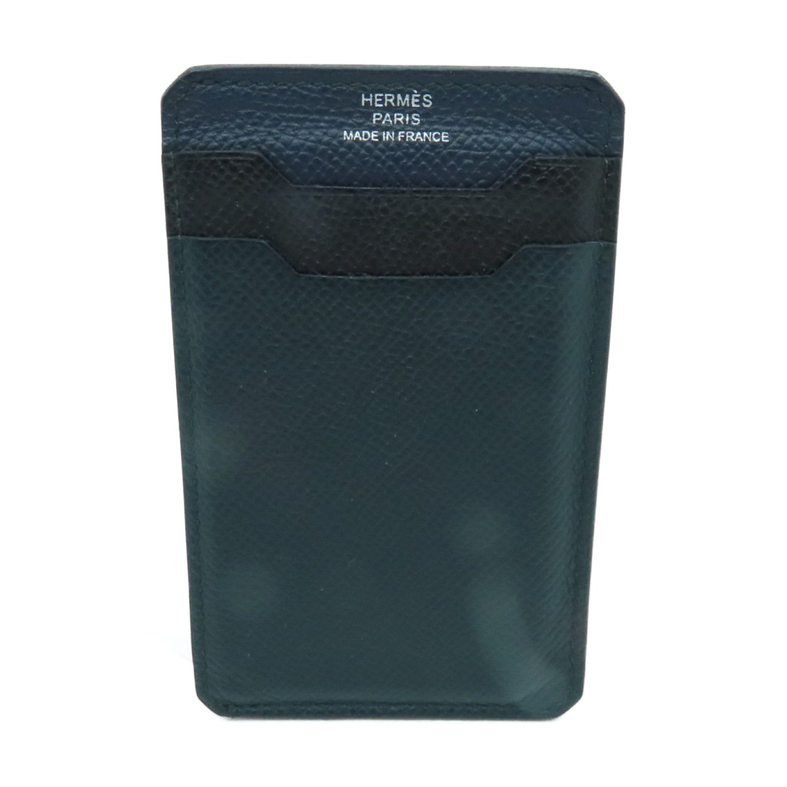 HERMES Epsom皮革Card Holder卡片套綠色/黑色/藍色