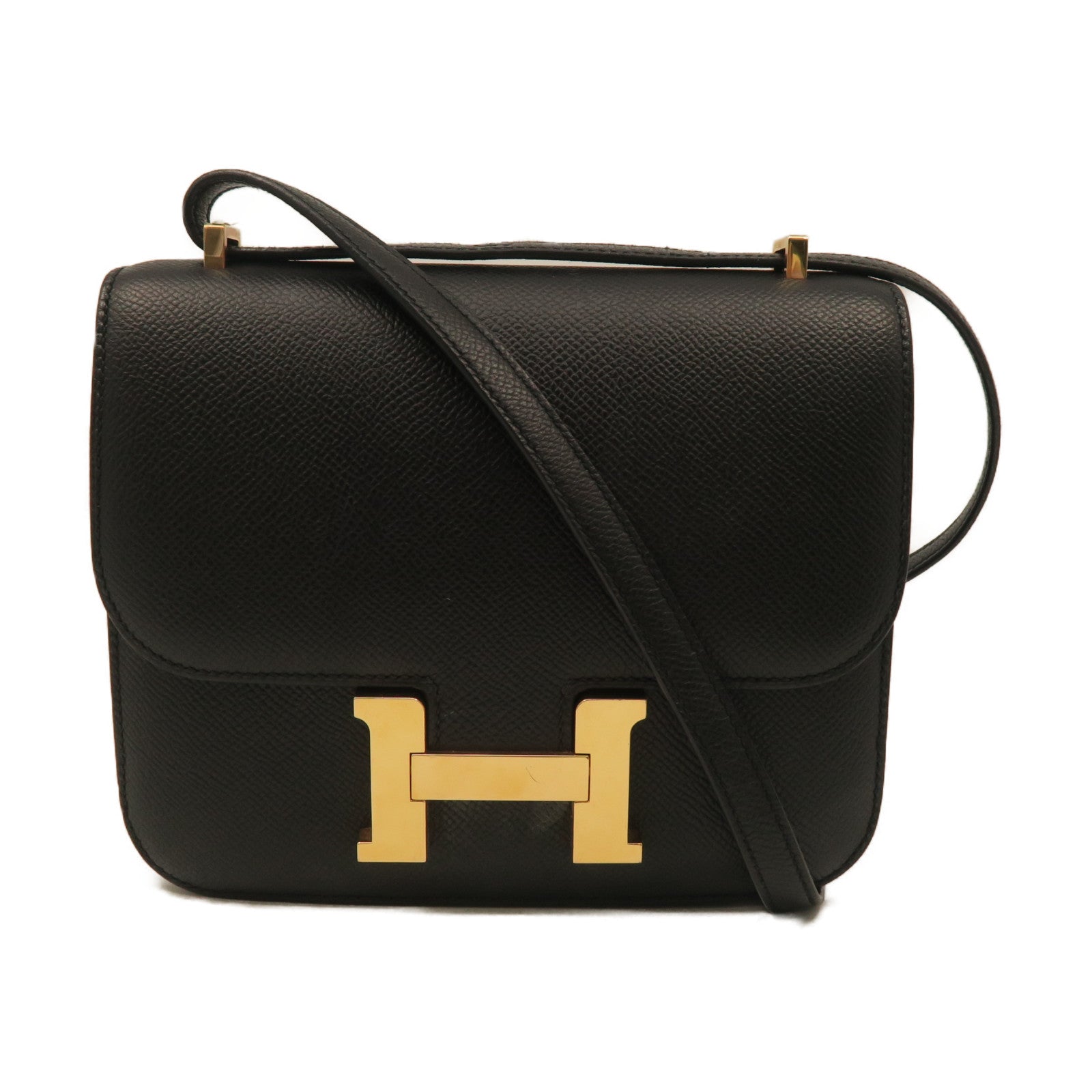 HERMES Constance Mini 2 way Shoulder Gold Buckle Shoulder Bag Black