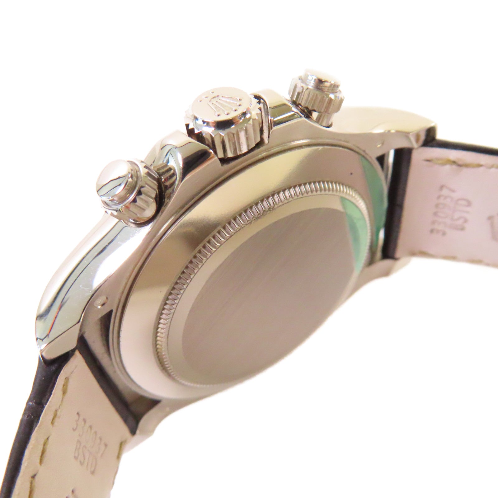 ROLEX Daytona 40mm Watch不鏽鋼/18K白金/皮革帶自動機芯手錶黑色/銀色