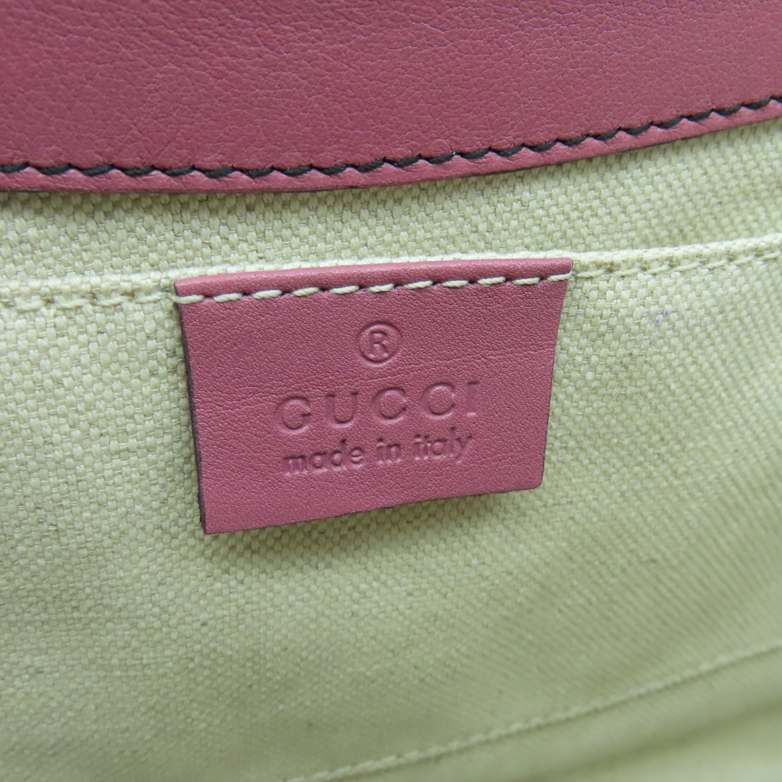 GUCCI 【激減優惠】牛皮皮革Chain Shoulder Bag銀扣肩背袋粉紅色