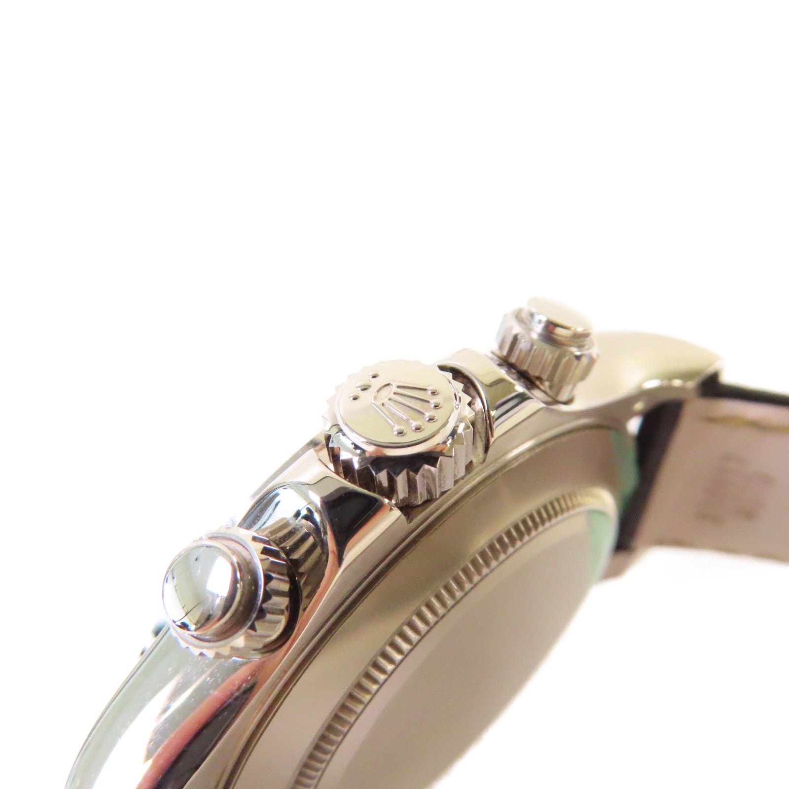 ROLEX Daytona 40mm Watch不鏽鋼/18K白金/皮革帶自動機芯手錶黑色/銀色