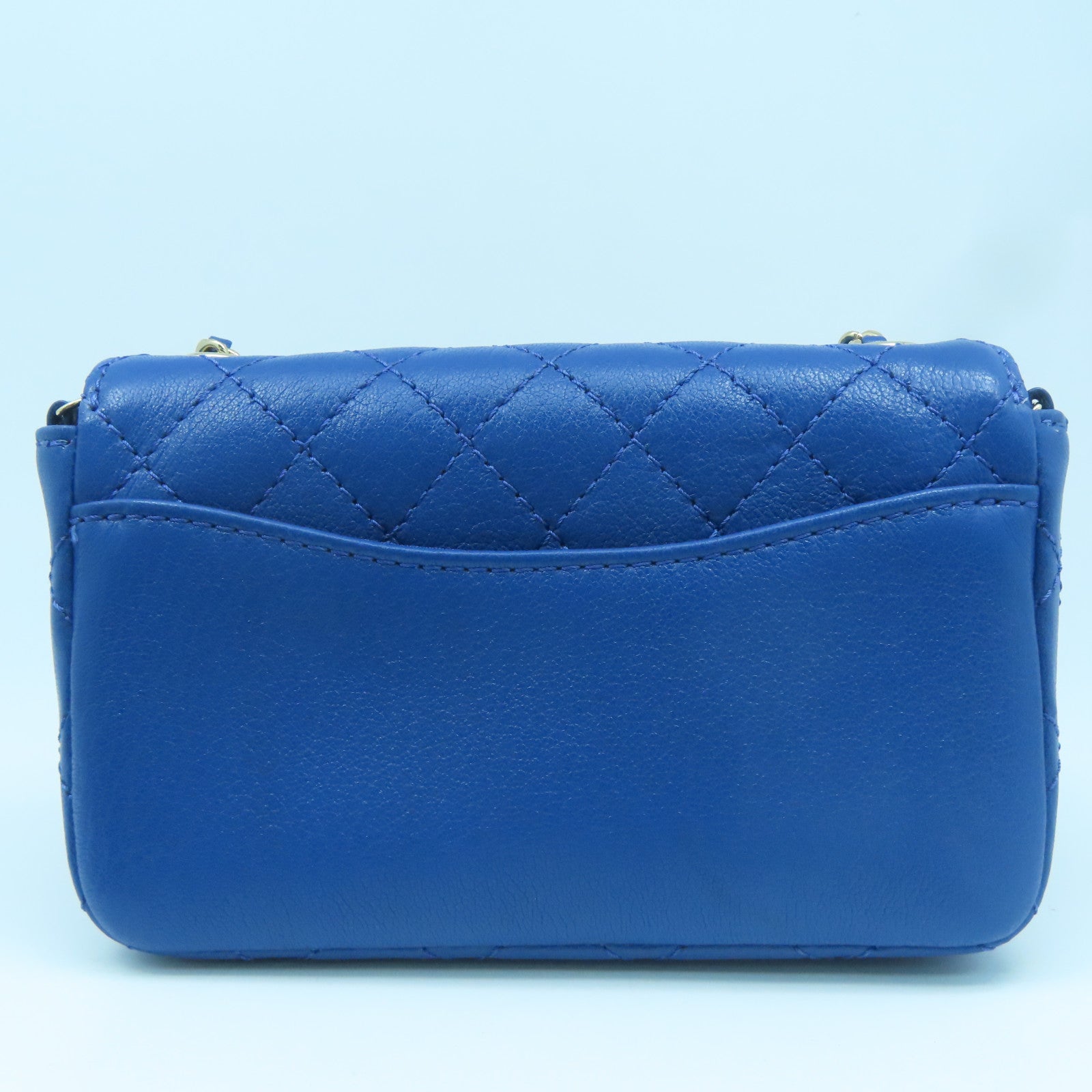 CHANEL rhombic cowhide leather Chain Shoulder gold buckle chain shoulder bag blue