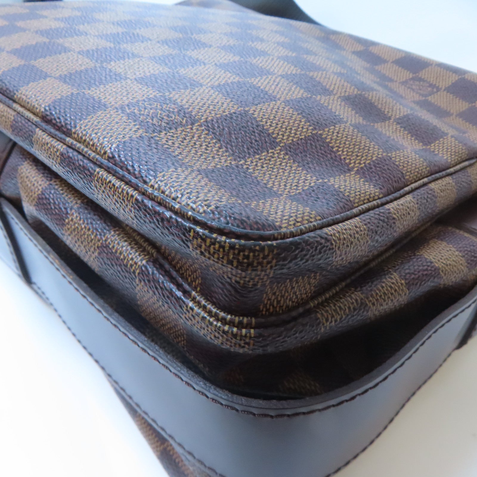 LOUIS VUITTON Damier Naviglio金扣肩背袋啡色