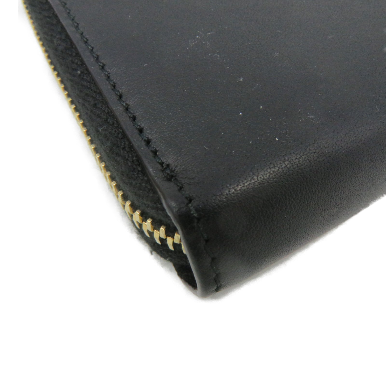 YVES SAINT LAURENT 【激減優惠】牛皮皮革Long Wallet金扣長錢包黑色
