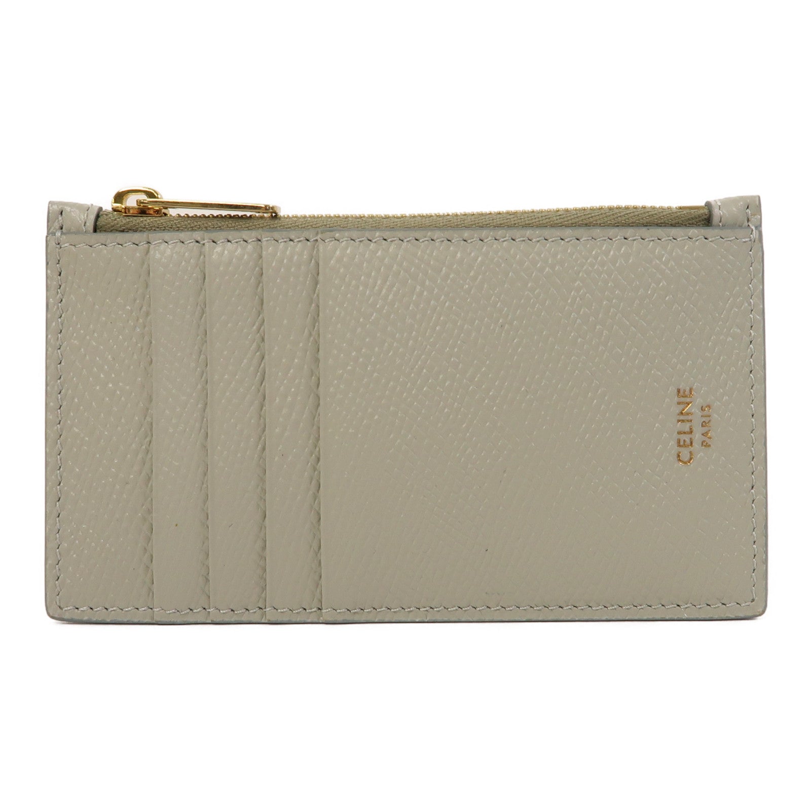 CELINE 牛皮皮革Card Case金扣卡片套淺綠色