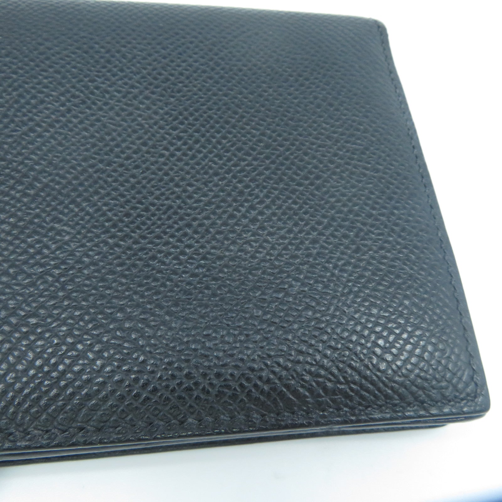 HERMES Epsom皮革Bearn Bi-Fold銀扣長錢包黑色